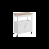 Carro cocina 2 puertas y 1 cajón en acabado color blanco/cerezo, 76 cm(alto)67 cm(ancho)37 cm(largo)