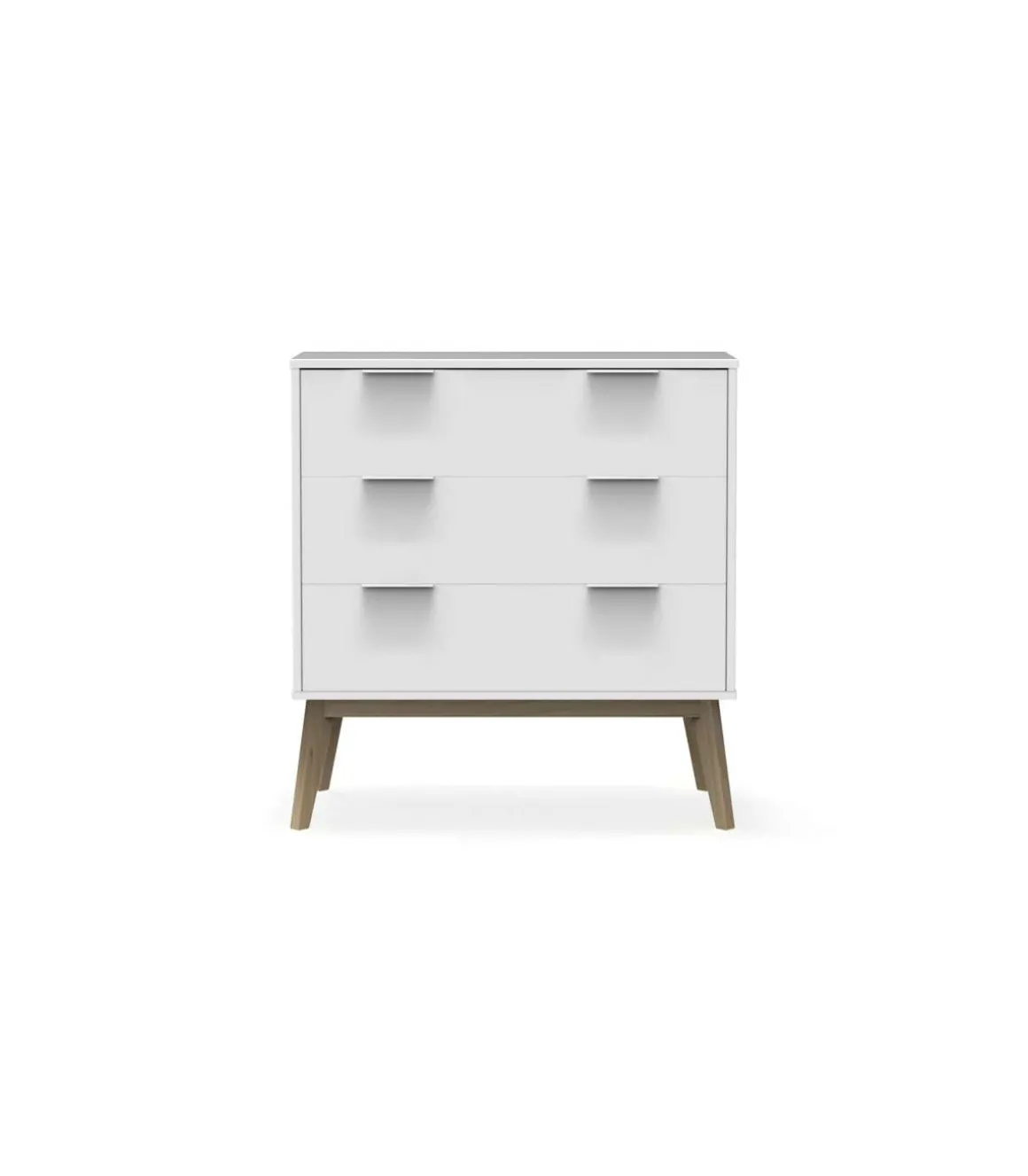 Cómoda 3 cajones Campos acabado blanco/blanco cera, 83cm(alto) 80cm(ancho) 40cm(largo)