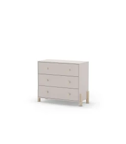 Cómoda 3 cajones Emma acabado blanco/cera blanco, 80cm(alto) 90cm(ancho) 40cm(largo)