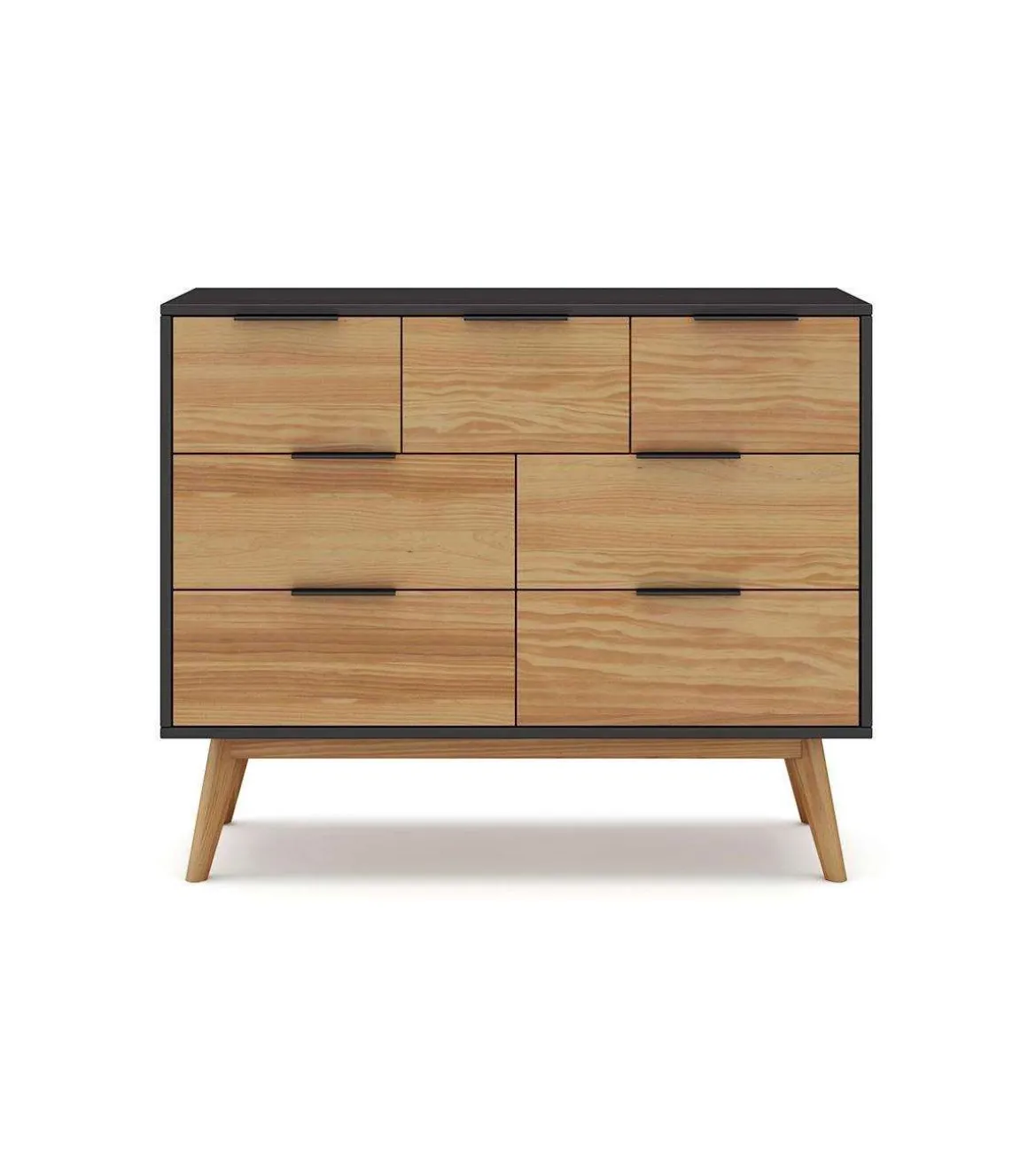 Cómoda para dormitorio modelo Julen 7 cajones acabado cera/bocamina, 120cm(ancho) 83cm(alto) 40cm (largo)