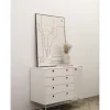 Cómoda para dormitorio modelo Punto 1 puerta 4 cajones acabado blanco, 45cm(ancho) 80cm(alto) 97cm(largo)