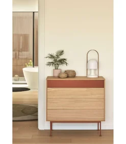 Cómoda para dormitorio modelo Yoko 4 cajones acabado roble/teja, 45cm(ancho) 86cm(alto) 90cm (largo)