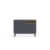 Cómoda para dormitorio modelo Corvo 1 hueco 7 cajones acabado gris antracita, 40cm(ancho) 90cm(alto) 120cm (largo)