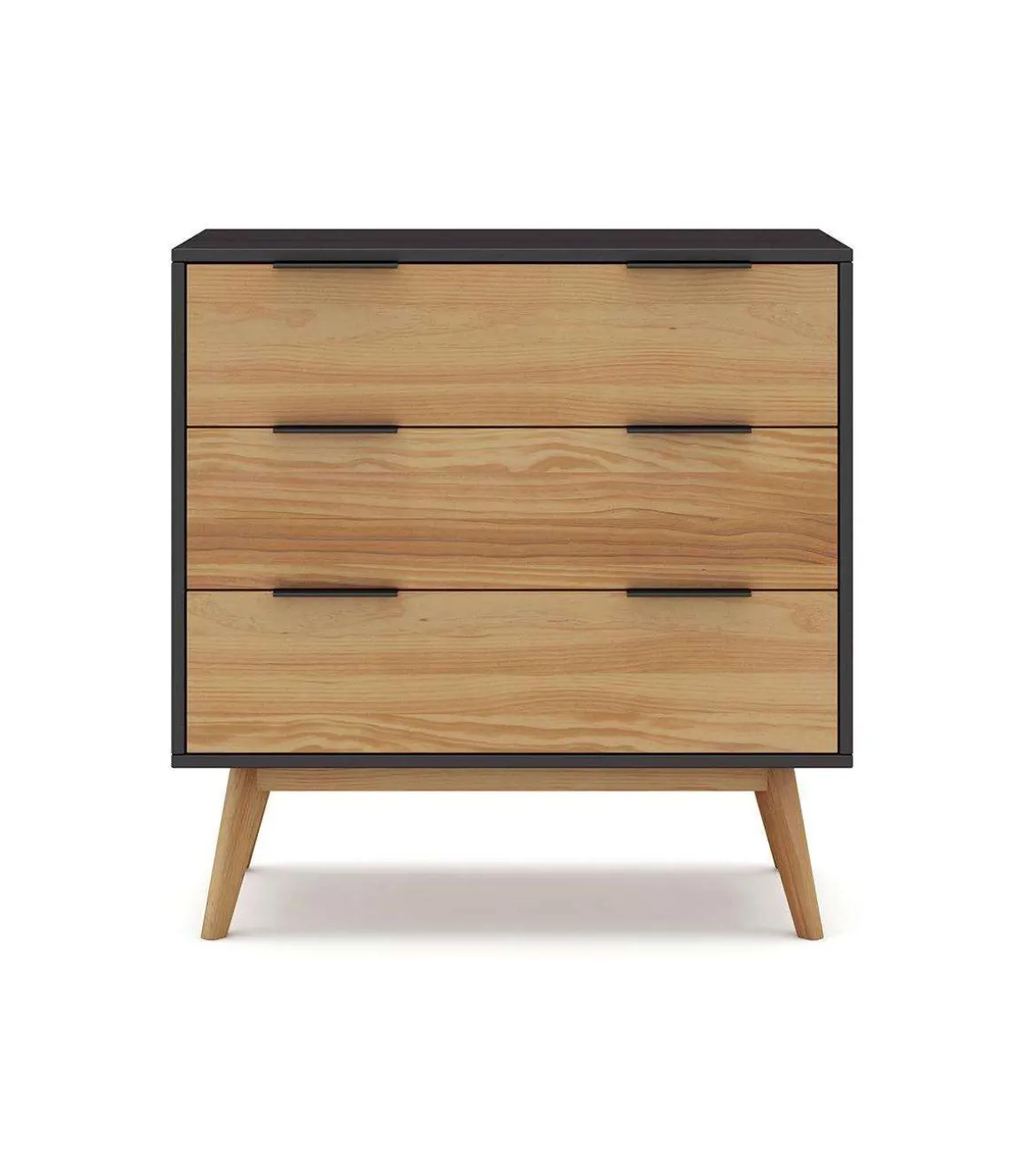 Cómoda para dormitorio modelo Julen 3 cajones acabado cera/bocamina, 108cm(ancho) 83cm(alto) 40cm (largo)
