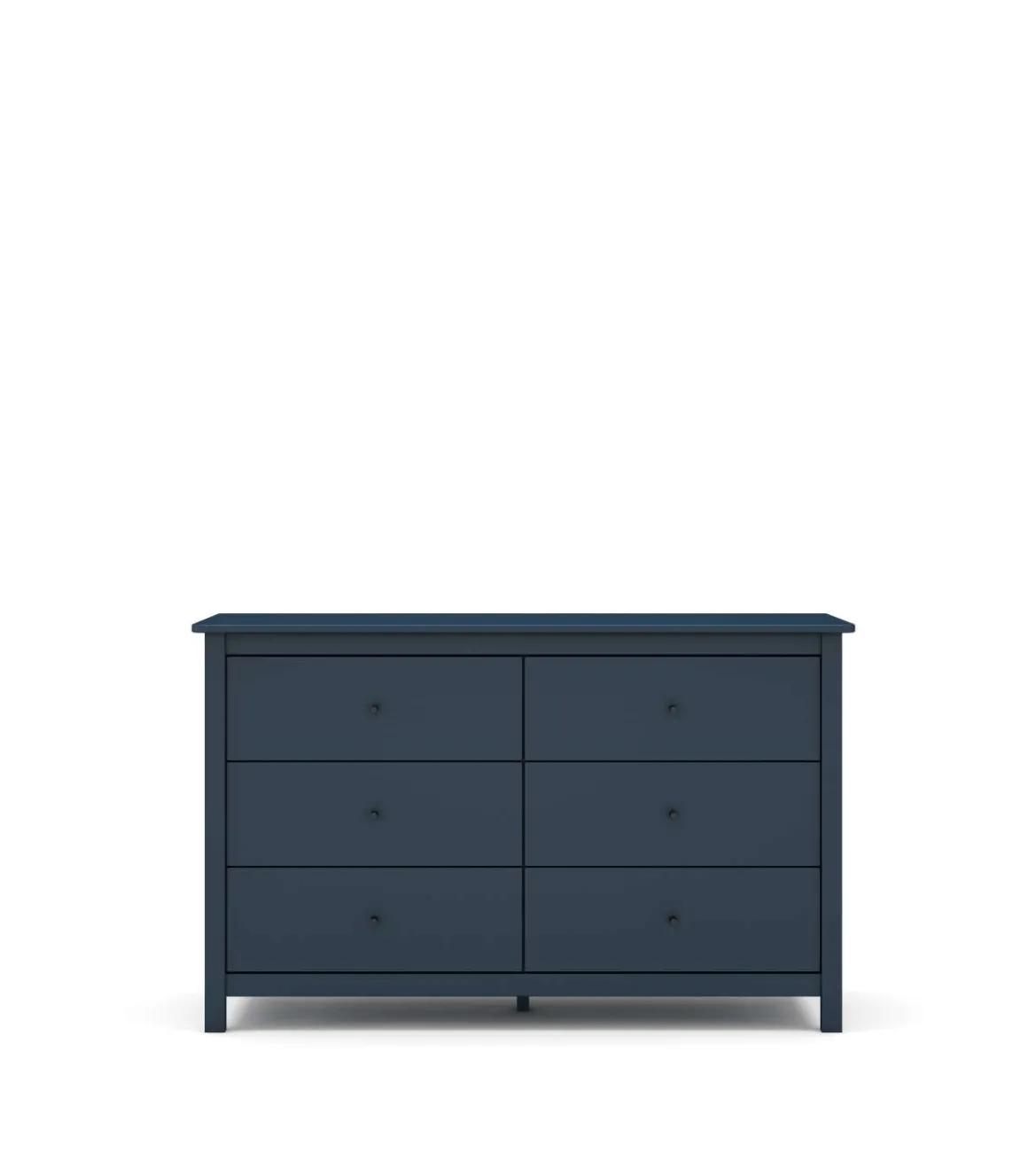 Cómoda para dormitorio modelo Miguel 6 cajones acabado azul, 130cm(ancho) 80cm(alto) 45cm(fondo).
