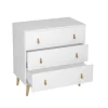 Cómoda Tokio con 3 cajones en blanco poro. 83,5 cm(alto), 80 cm(ancho), 48 cm(fondo)