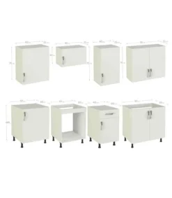 Cocina completa con encimera y con zocalo 240 cm(ancho) color roble-blanco KIT-KIT