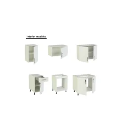 Cocina completa con encimera y con zocalo de 180 cm(ancho) color blanco KIT-KIT