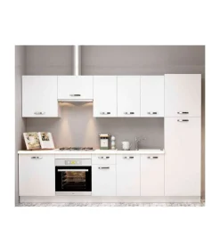 Cocina completa con zocalo y con encimera de 3 metros(ancho) color blanco KIT-KIT