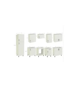 Cocina completa con zocalo y encimera 3 metros(ancho) color roble albar, KIT-KIT