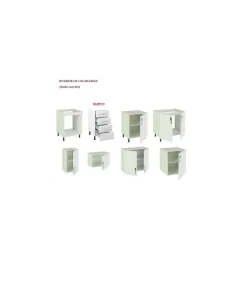 Cocina completa KIT-KIT NEW de 2,40 metros con zocalo y encimera color blanco/roble albar