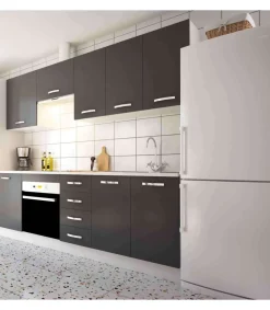 Cocina completa KIT-KIT NEW sin zocalo y sin encimera 240 cm color gris