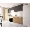 Cocina completa New sin zocalo y encimera 3 metros(ancho) color roble albar/gris parís KIT-KIT
