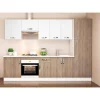 Cocina completa sin encimera y sin zocalo de 3 metros(ancho) color roble-blanco KIT-KIT