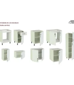 Cocina completa sin encimera y sin zocalo de 3 metros(ancho) color roble-blanco KIT-KIT
