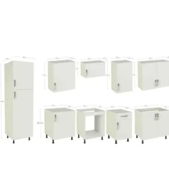 Cocina completa sin encimera y sin zocalo de 3 metros(ancho) color roble-blanco KIT-KIT