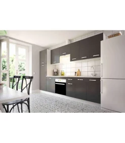 Cocina completa sin encimera y sin zocalo de 3 metros(ancho) color gris paris KIT-KIt.
