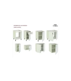 Cocina completa sin zocalo y sin encimera 240 cm(ancho) color roble albar, KIT-KIT