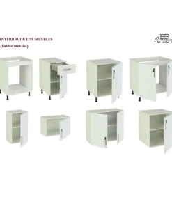 Cocina completa sin zocalo y sin encimera de 240 cm(ancho) color blanco KIT-KIT