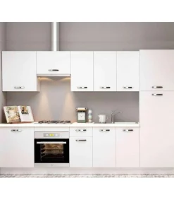 Cocina completa sin zocalo y sin encimera de 3 metros(ancho) color blanco KIT-KIT