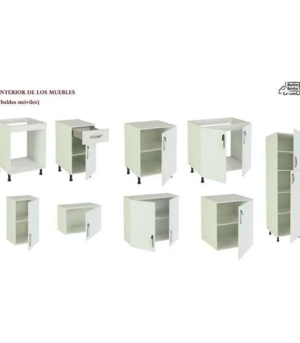 Cocina completa sin zocalo y sin encimera de 3 metros(ancho) color blanco KIT-KIT