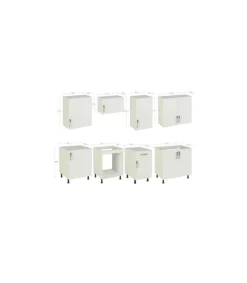 Cocina completa sin zocalo y sin encimera 240 cm(ancho) color roble albargris parís KIT-KIT