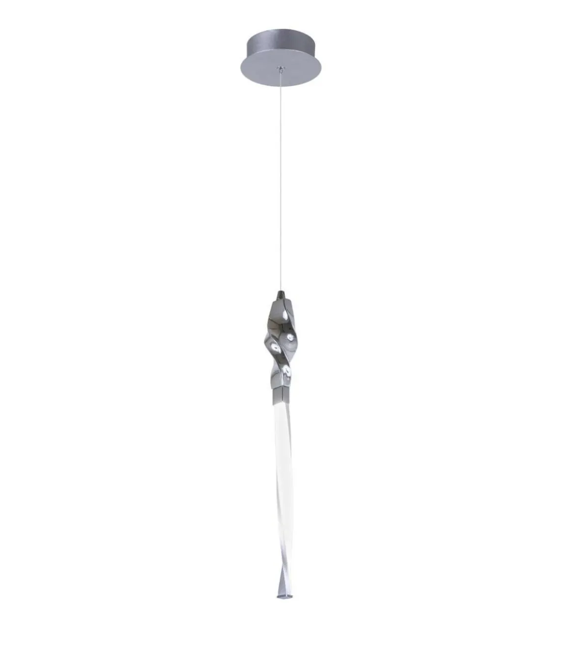 Colgante led cromo modelo Mar 51 cm (alto)12 cm(ancho)12 cm(fondo)