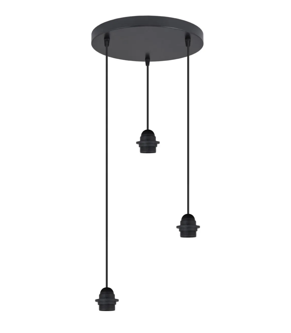 Colgante 3 luces modelo Larrue acabado negro 30 cm (alto)9 cm(ancho)9 cm(fondo)