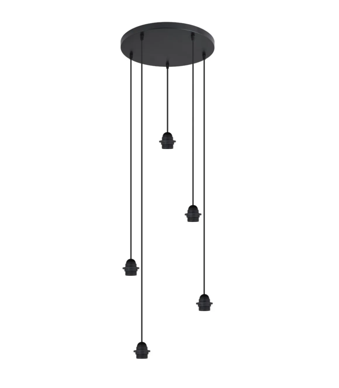Colgante 5 luces modelo Larrue acabado negro 49 cm (alto)9 cm(ancho)9 cm(fondo)