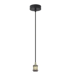 Colgante modelo Acebuche acabado negro/cuero 40 cm(alto)9 cm(ancho)9 cm(largo)