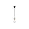 Colgante modelo LUGO acabado negro/natural, 14cm(alto) 8cm(ancho) 8cm(fondo)