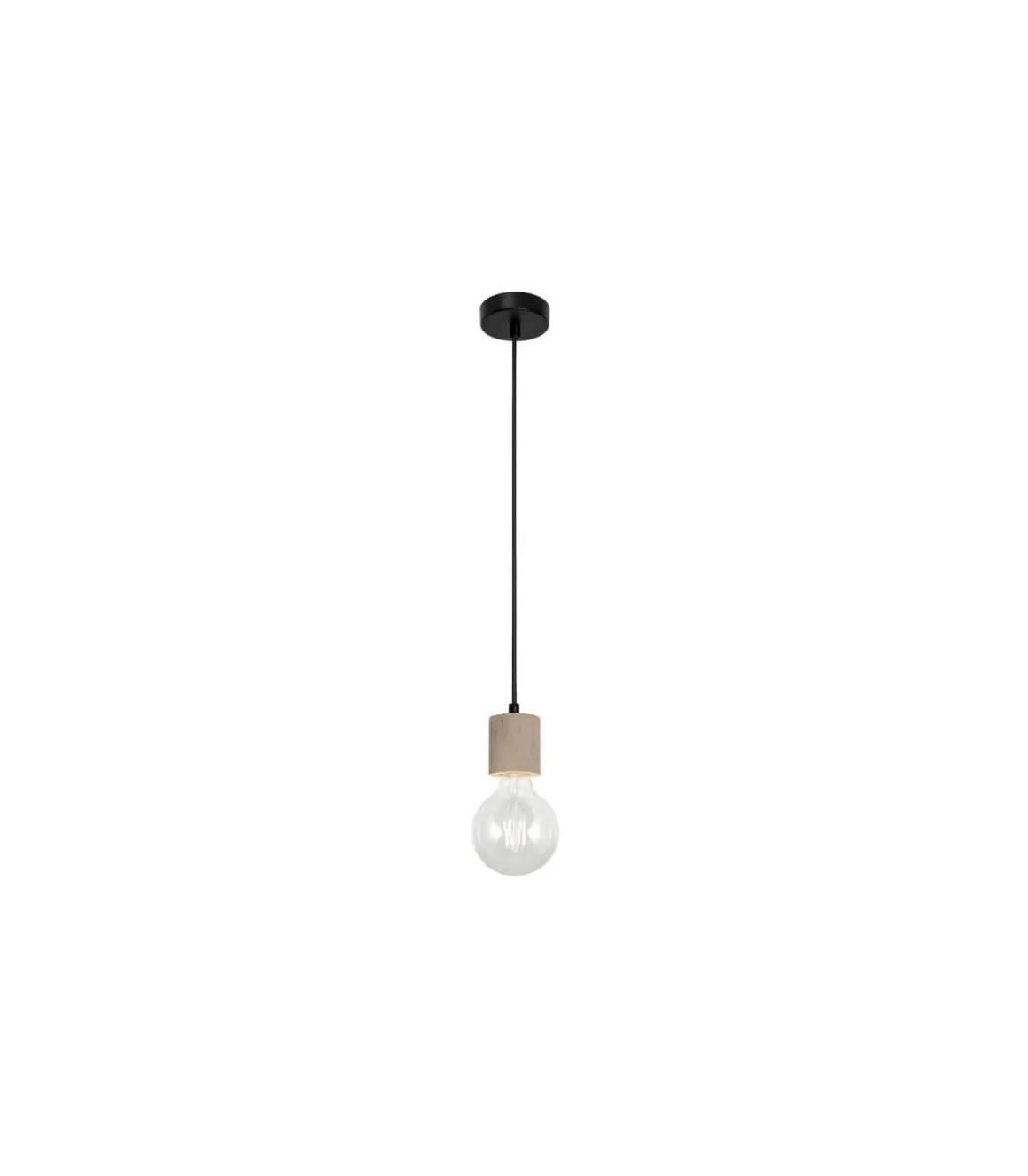 Colgante modelo LUGO acabado negro/natural, 14cm(alto) 8cm(ancho) 8cm(fondo)
