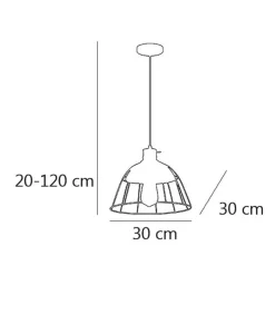 Colgante modelo Mondego acabado negro 20cm(alto)30 cm(ancho)30 cm(largo)
