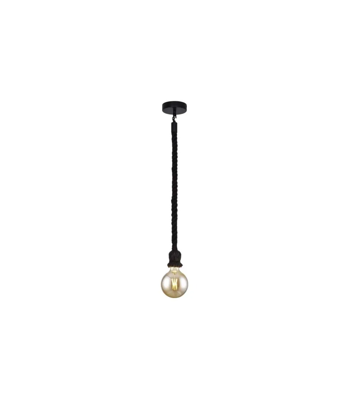 Colgante modelo Rope acabado negro, 100cm(alto) 10cm(ancho) 10cm(fondo.