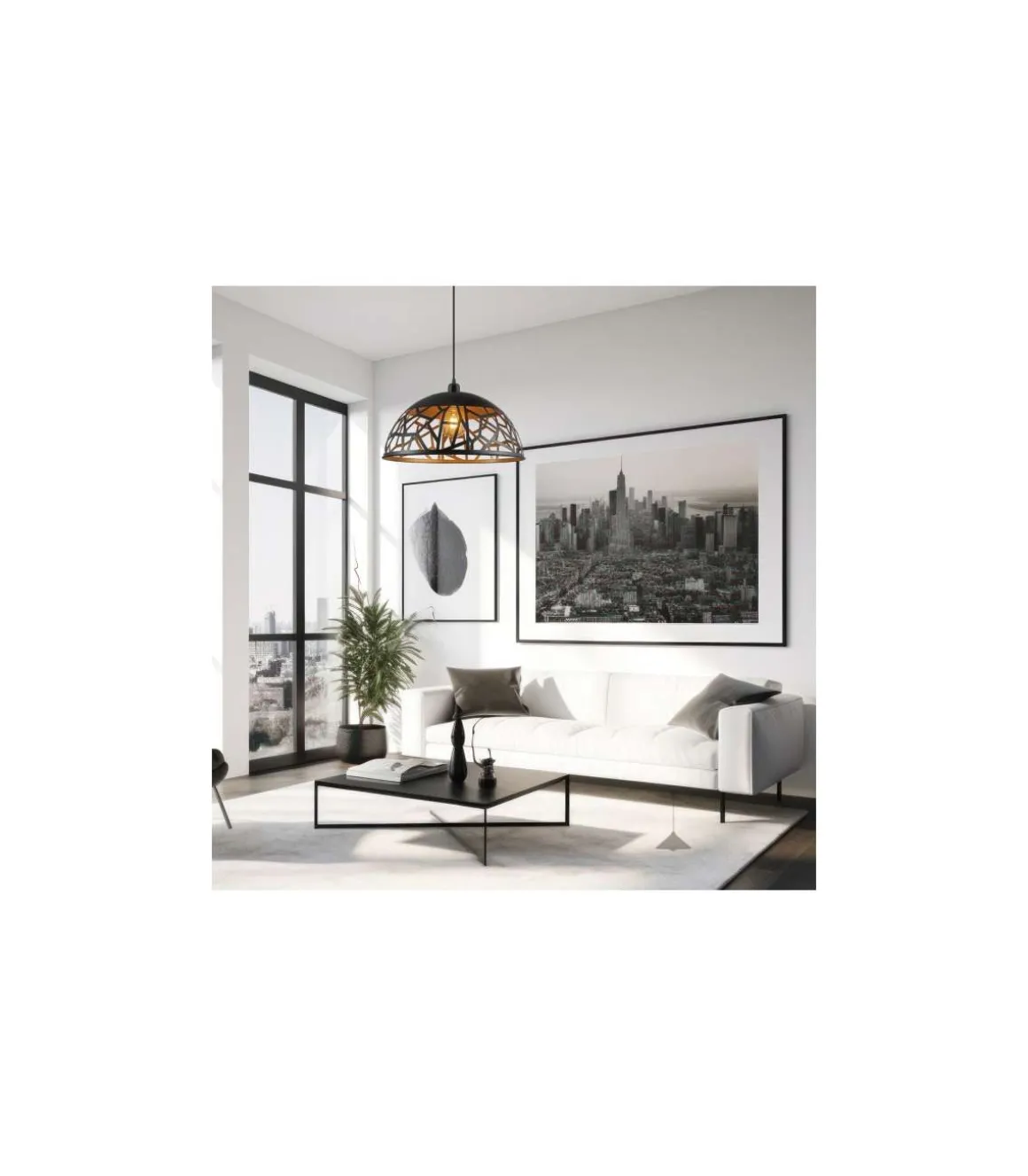 Colgante modelo Sito acabado negro/oro, 34cm(alto) 45cm(ancho) 45cm(fondo)