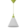 Colgante Pirámide silicona acabado blanco con verde 31 cm(alto) 25 cm(ancho) 25 cm(fondo