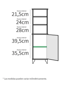 Columna de baño Toscana en acabado color blanco, 168cm(alto) 46.5cm(ancho) 31cm(largo)