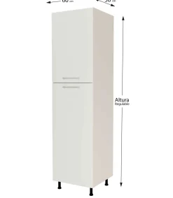 Columna despensero con 2 puertas con acabado blanco mate, 235 cm(alto)60 cm(ancho)58 cm(largo)
