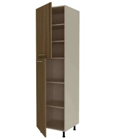 Columna despensero con 2 puertas con acabado nogal noceto, 235 cm(alto)60 cm(ancho)58 cm(largo)