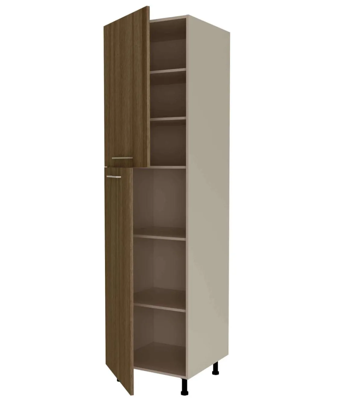 Columna despensero con 2 puertas con acabado nogal noceto, 235 cm(alto)60 cm(ancho)58 cm(largo)
