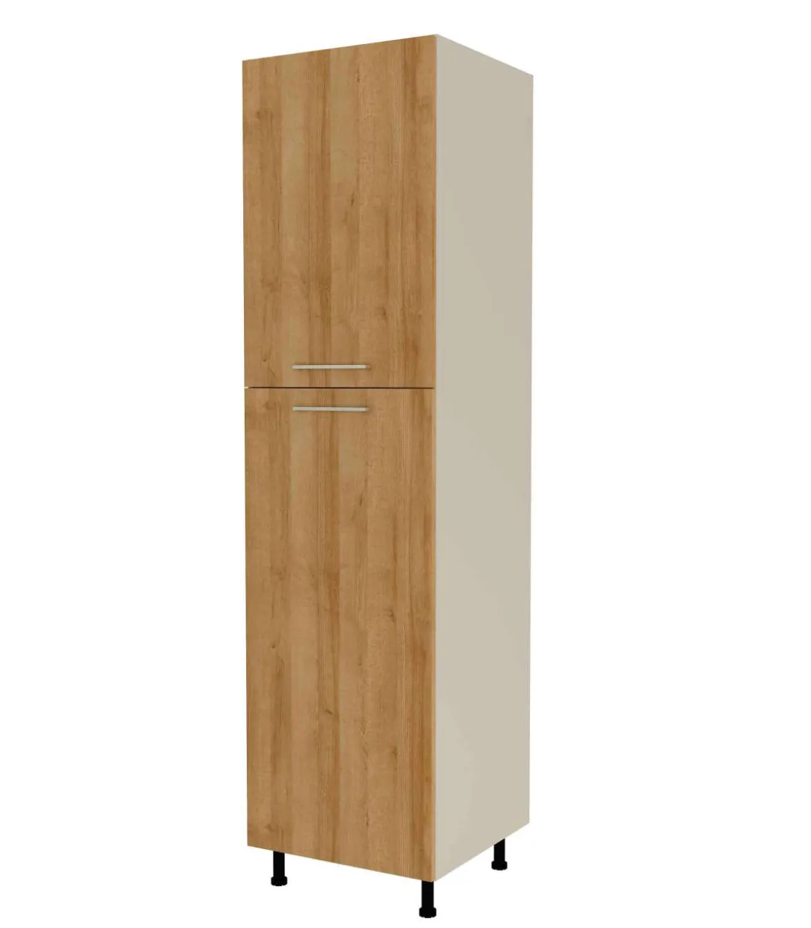 Columna despensero con 2 puertas con acabado roble vega, 235 cm(alto)60 cm(ancho)58 cm(largo)