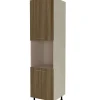 Columna horno con 2 puertas acabado en nogal noceto, 235 cm(alto)60 cm(ancho)60 cm(largo)