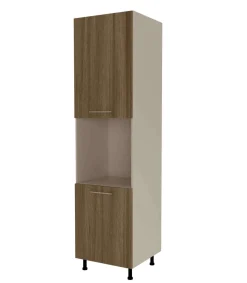 Columna horno con 2 puertas acabado en nogal noceto, 235 cm(alto)60 cm(ancho)60 cm(largo)