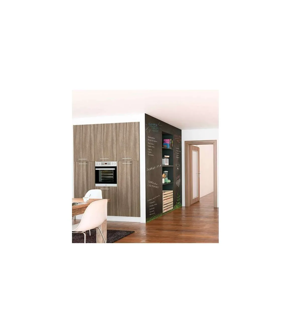 Columna horno con 2 puertas acabado en nogal noceto, 235 cm(alto)60 cm(ancho)60 cm(largo)