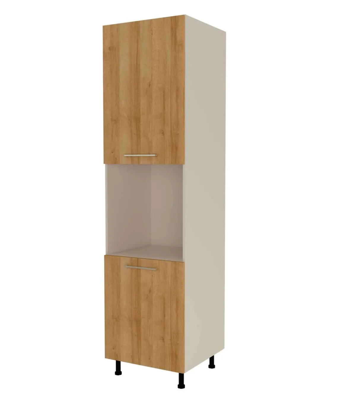 Columna horno con 2 puertas acabado en roble vega, 235 cm(alto)60 cm(ancho)60 cm(largo)