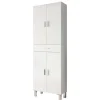Columna para baño Kris de 4 puertas y 1 cajón acabado blanco brillo, 182 cm(alto)60 cm(ancho)29 cm(largo)