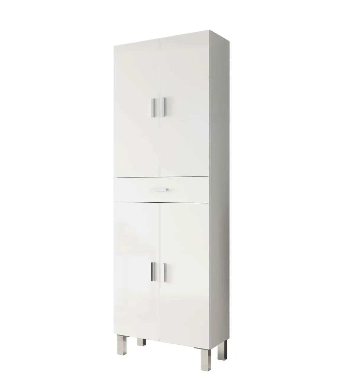 Columna para baño Kris de 4 puertas y 1 cajón acabado blanco brillo, 182 cm(alto)60 cm(ancho)29 cm(largo)