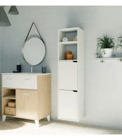 Columna para baño Nadia acabado blanco, 150 cm(alto) 36,5 cm(ancho) 30 cm(largo)