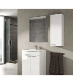 Columna suspendida Lis para baño con una puerta en acabado blanco brillo 85 cm(alto)30 cm(ancho)25 cm(largo)