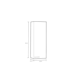 Columna suspendida Lis para baño con una puerta en acabado blanco brillo 85 cm(alto)30 cm(ancho)25 cm(largo)